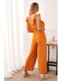 Mustard jumpsuit with wide legs 1059 - Online store - Boutique